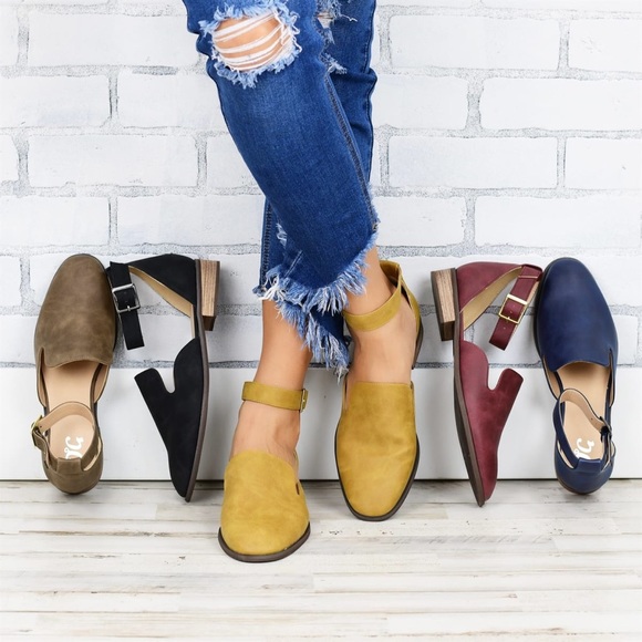 Black Ankle Strap Flats - Picture 4 of 4